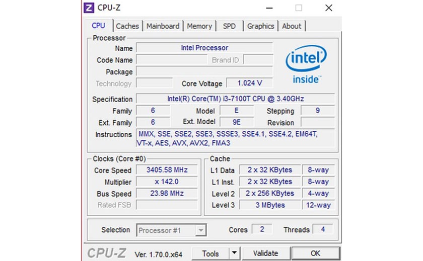 Phần mềm CPU Z