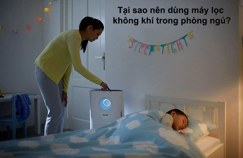 Máy lọc khí trong phòng ngủ em bé