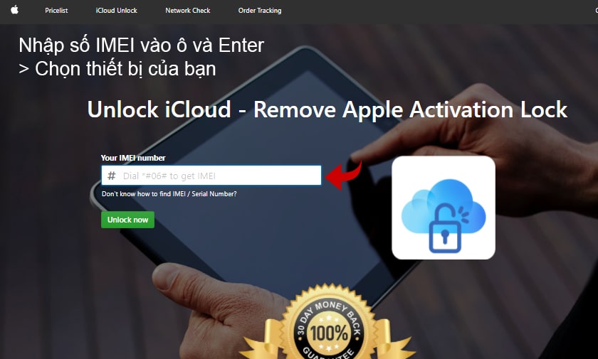 Mở khóa điện thoại iPhone dính iCloud không cần phần mềm bằng IMEI