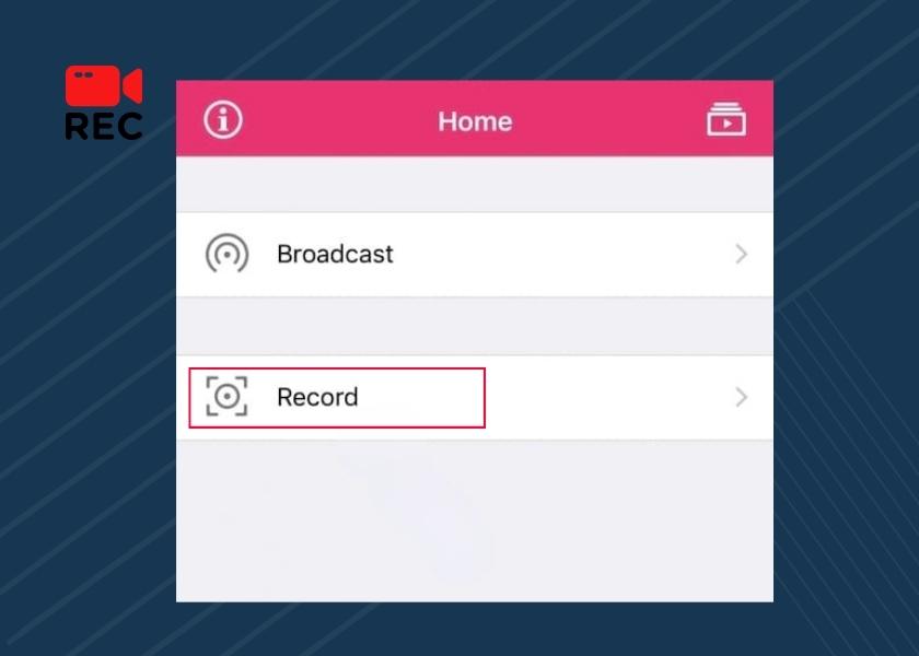  chọn Record tại giao diện chính của ứng dụng