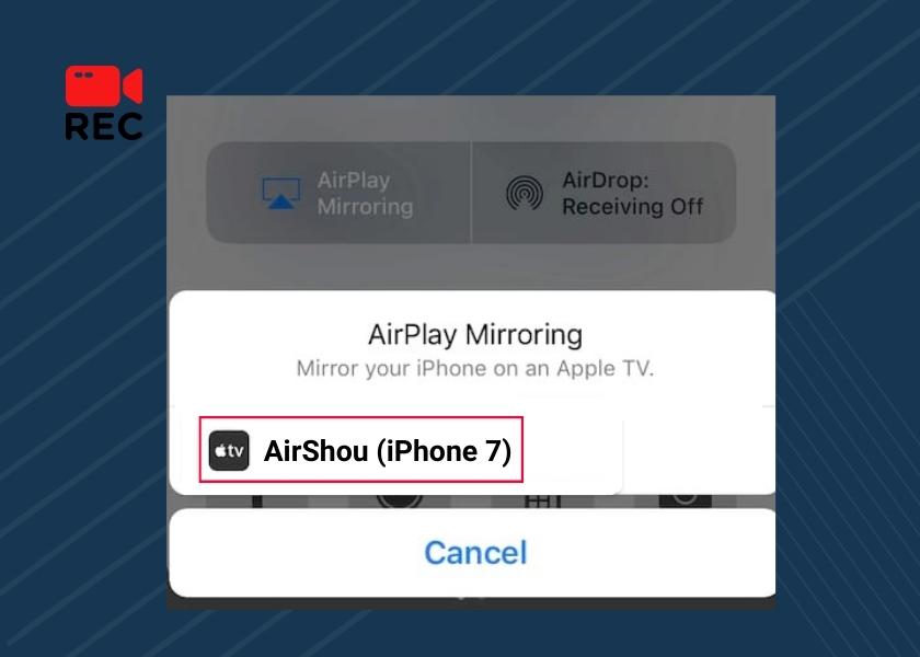 chọn AirShou tại Air Mirroring