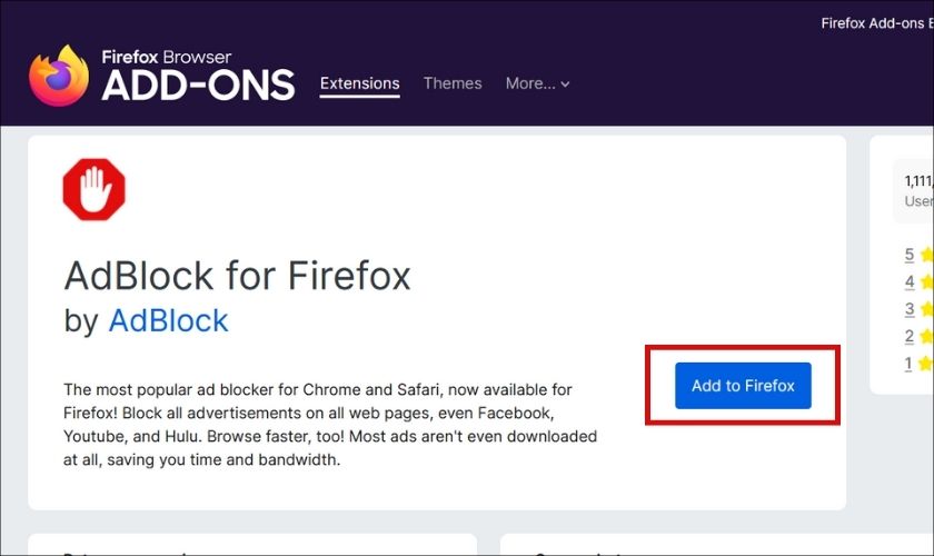 Tải Adblock cho trình duyệt FireFox