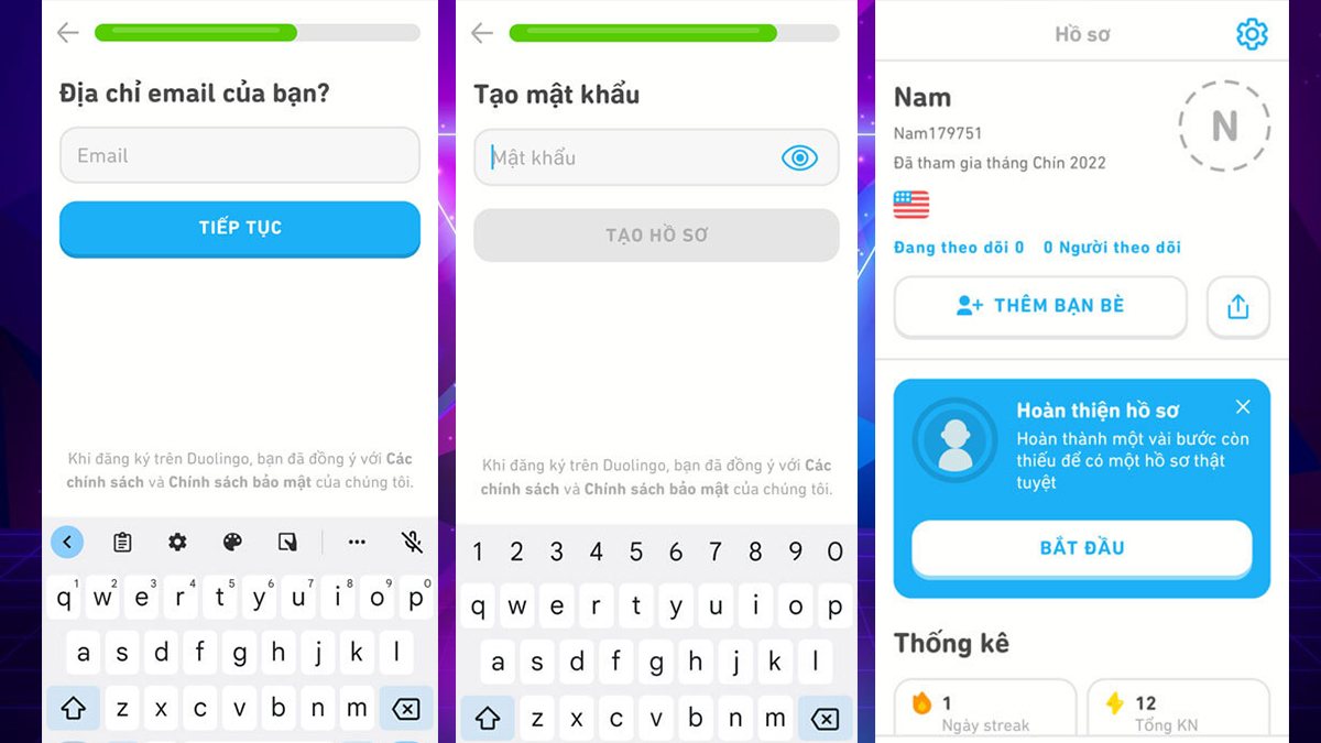 Đăng ký Duolingo trên điện thoại Android bước 4