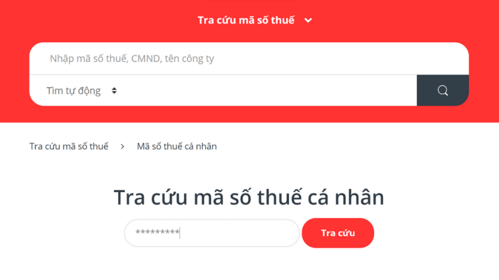 tra cứu mã số thuế cá nhân online