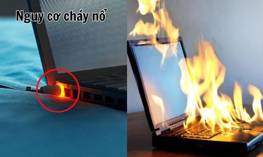 Sạc laptop liên tục có thể dẫn đến cháy nổ