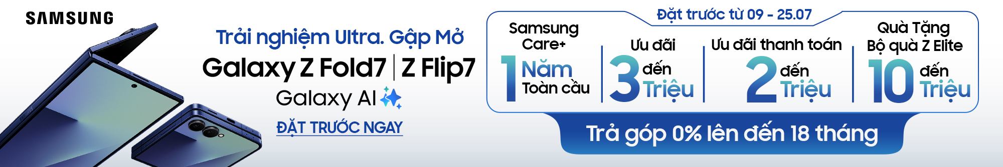 Đặt cọc Samsung Galaxy Z Fold 7 chính hãng tại CellphoneS